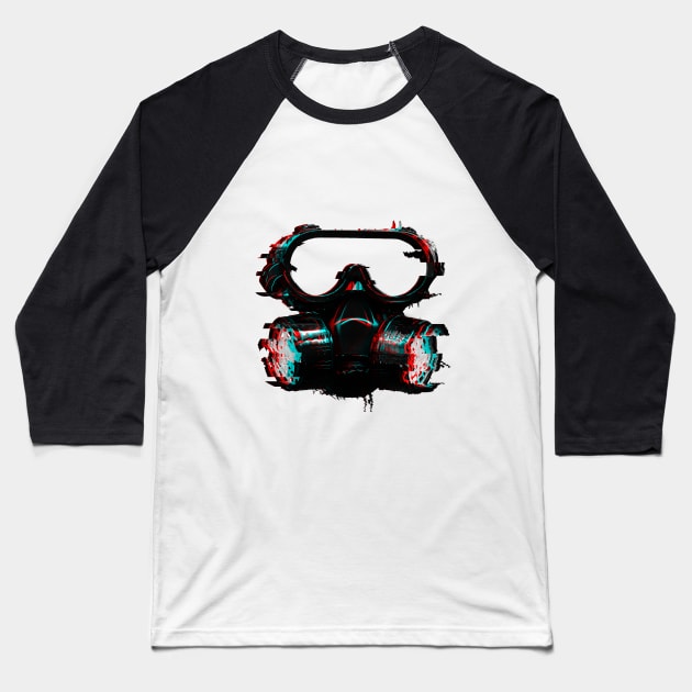 Gas Mask Baseball T-Shirt by smrf